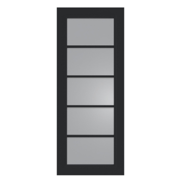 Arne & Bodil binnendeur ABD516 rook glas - diep zwart afgelakt - glaslat diep zwart