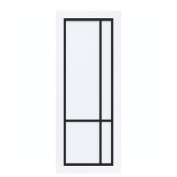 Arne & Bodil binnendeur ABD521 satijnglas - extra wit afgelakt - glaslat diep zwart