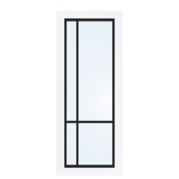 Arne & Bodil binnendeur ABD522 blank glas - extra wit afgelakt - glaslat diep zwart