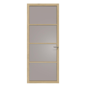 Arne & Bodil binnendeur ABE100 brons glas - licht eiken houtlook afwerking