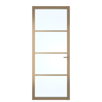 Arne & Bodil binnendeur ABE100 blank glas - metallic brons staallook afwerking