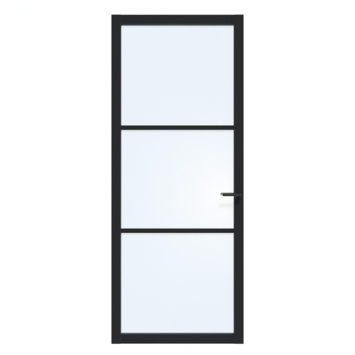 Arne & Bodil binnendeur ABE101 blank glas - diep zwart afgelakt