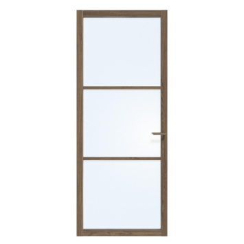 Arne & Bodil binnendeur ABE101 blank glas - donker eiken houtlook afwerking