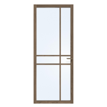 Arne & Bodil binnendeur ABE105 blank glas - donker eiken houtlook afwerking