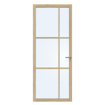 Arne & Bodil binnendeur ABE106 blank glas - licht eiken houtlook afwerking