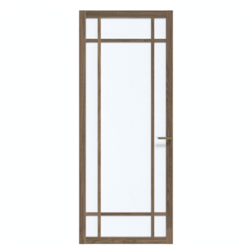 Arne & Bodil binnendeur ABE107 satijnglas - donker eiken houtlook afwerking