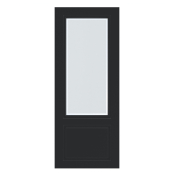 Arne & Bodil binnendeur ABT304 mat glas met blanke rand - diep zwart afgelakt