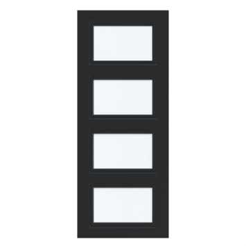 Arne & Bodil binnendeur ABT308 satijnglas - diep zwart afgelakt