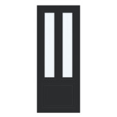 Arne & Bodil binnendeur ABT321 mat glas 8 vlaks met blanke rand - diep zwart afgelakt