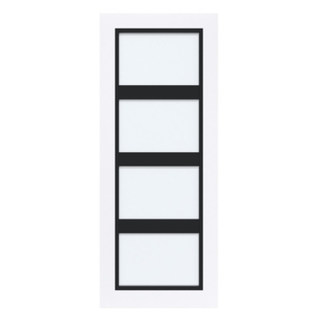 Arne & Bodil binnendeur ABB102 satijnglas - extra wit afgelakt - glaslat diep zwart