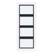 Arne & Bodil binnendeur ABB102 satijnglas - extra wit afgelakt - glaslat diep zwart