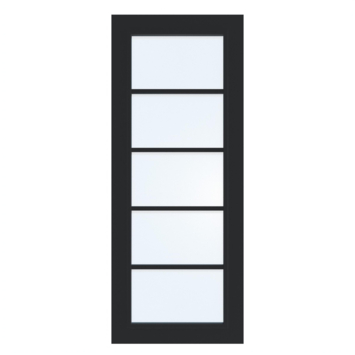 Arne & Bodil binnendeur ABD516 blank glas - diep zwart afgelakt - glaslat diep zwart