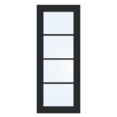 Arne & Bodil binnendeur ABD524 blank glas - diep zwart afgelakt - glaslat diep zwart