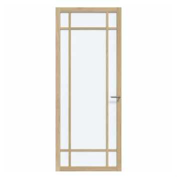 Arne & Bodil binnendeur ABE107 satijnglas - licht eiken houtlook afwerking