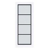 Arne & Bodil binnendeur ABB103 mat glas met blanke rand - extra wit afgelakt - glaslat diep zwart