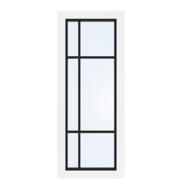Arne & Bodil binnendeur ABD501 blank glas - wit afgelakt - glaslat diep zwart