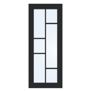 Arne & Bodil binnendeur ABD506 blank glas - diep zwart afgelakt - glaslat diep zwart