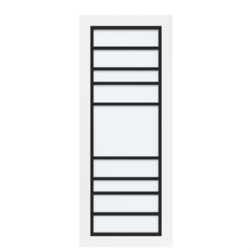 Arne & Bodil binnendeur ABD518 satijnglas - wit afgelakt - glaslat diep zwart