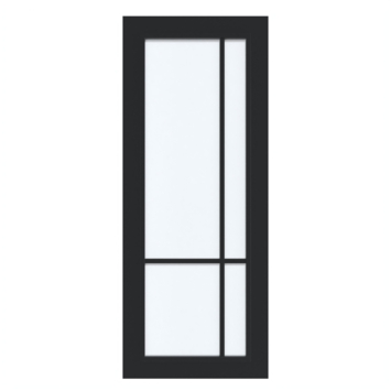 Arne & Bodil binnendeur ABD521 satijnglas - diep zwart afgelakt - glaslat diep zwart