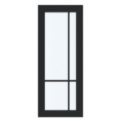Arne & Bodil binnendeur ABD521 satijnglas - diep zwart afgelakt - glaslat diep zwart