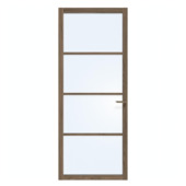 Arne & Bodil binnendeur ABE100 blank glas - donker eiken houtlook afwerking