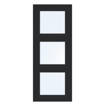 Arne & Bodil binnendeur ABT306 blank glas - diep zwart afgelakt