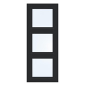Arne & Bodil binnendeur ABT306 blank glas - diep zwart afgelakt