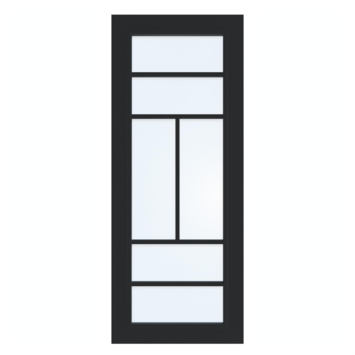 Arne & Bodil binnendeur ABD507 blank glas - diep zwart afgelakt - glaslat diep zwart