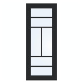 Arne & Bodil binnendeur ABD507 blank glas - diep zwart afgelakt - glaslat diep zwart