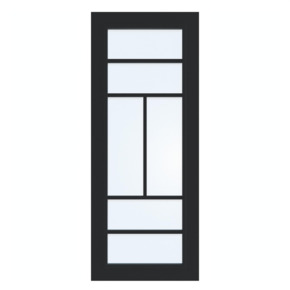 Arne & Bodil binnendeur ABD507 blank glas - diep zwart afgelakt - glaslat diep zwart