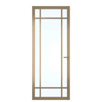 Arne & Bodil binnendeur ABE107 blank glas - metallic brons staallook afwerking