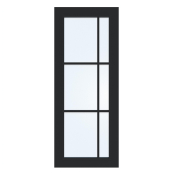 Arne & Bodil binnendeur ABD504 blank glas - diep zwart afgelakt - glaslat diep zwart