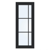 Arne & Bodil binnendeur ABD504 blank glas - diep zwart afgelakt - glaslat diep zwart