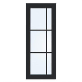 Arne & Bodil binnendeur ABD504 blank glas - diep zwart afgelakt - glaslat diep zwart