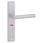 Gamma deurkruk set Berlijn recht schild vrij-bezet sluiting 63/8 mm ANOX aluminium mat