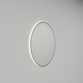 Marho Mavri badkamerspiegel rond verlichting dimbaar mat zwart Ø 80 cm