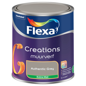 Flexa Creations muurverf authentic grey extra mat 1 liter