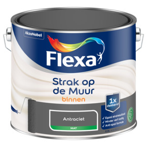 Flexa Strak op de Muur muurverf mat antraciet 2,5 liter
