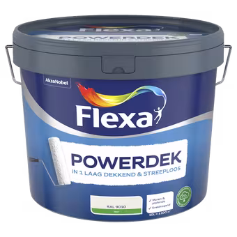Flexa Powerdek muurverf mat RAL 9010 gebroken wit 10 liter