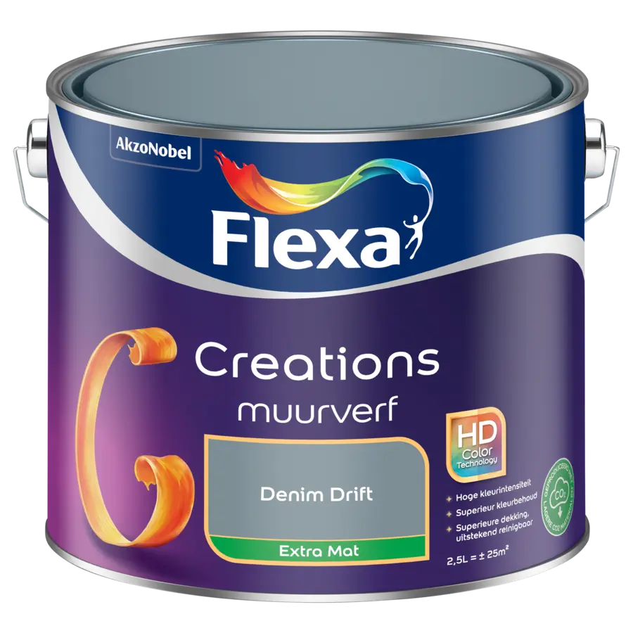 Flexa Creations muurverf denim drift extra mat 2,5 liter