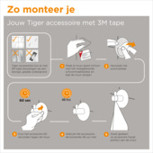 Tiger handdoekhaak set van 2 geborsteld goud