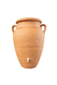 Regenton Amfoor antiek terracotta 250L + kraantje en vulautomaat