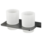 Haceka dubbele tandenborstelhouder beker Redefine aluminium mat zwart