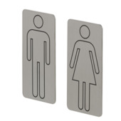 Tiger toilet bordjes man vrouw geborsteld RVS zelfklevend