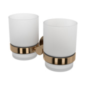 Haceka Kosmos dubbele tandenborstelhouder beker geborsteld koper