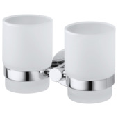 Haceka Kosmos dubbele tandenborstelhouder beker glas chroom