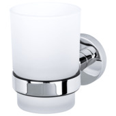 Haceka enkele  tandenborstelhouder beker Kosmos glas chroom