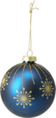 Kerstbal mix glas met glitter ster design goud licht blauw donker blauw  Ø 8 cm per stuk