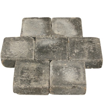 Trommelsteen antraciet 15x15x6 cm per laag