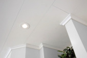 Wand-en plafondpaneel MDF Ecoline wit 130x20 cm, dikte 7 mm 3,64 m² 